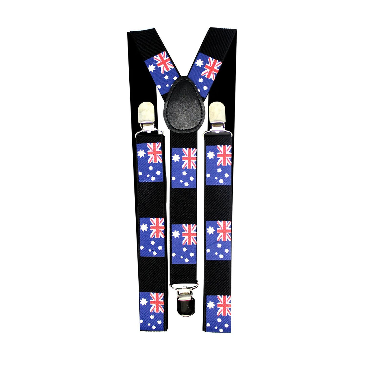 Customizable Elastic Suspenders with Australian Flag Design for Weddings and Formal Occasions