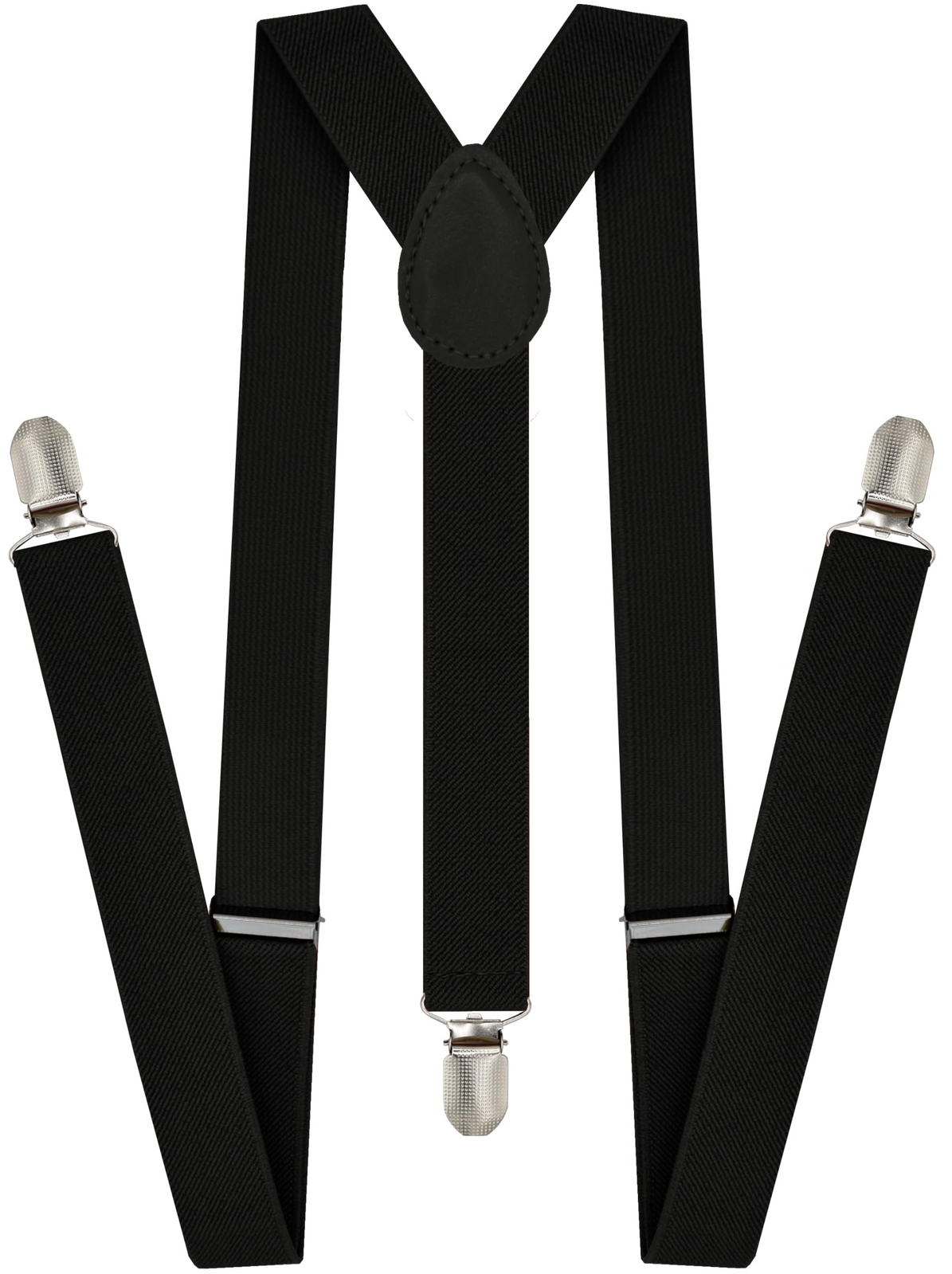 Versatile Slim Black Adjustable Clip-On Suspenders for Men and Women - Perfect for Weddings and Formal Occasions