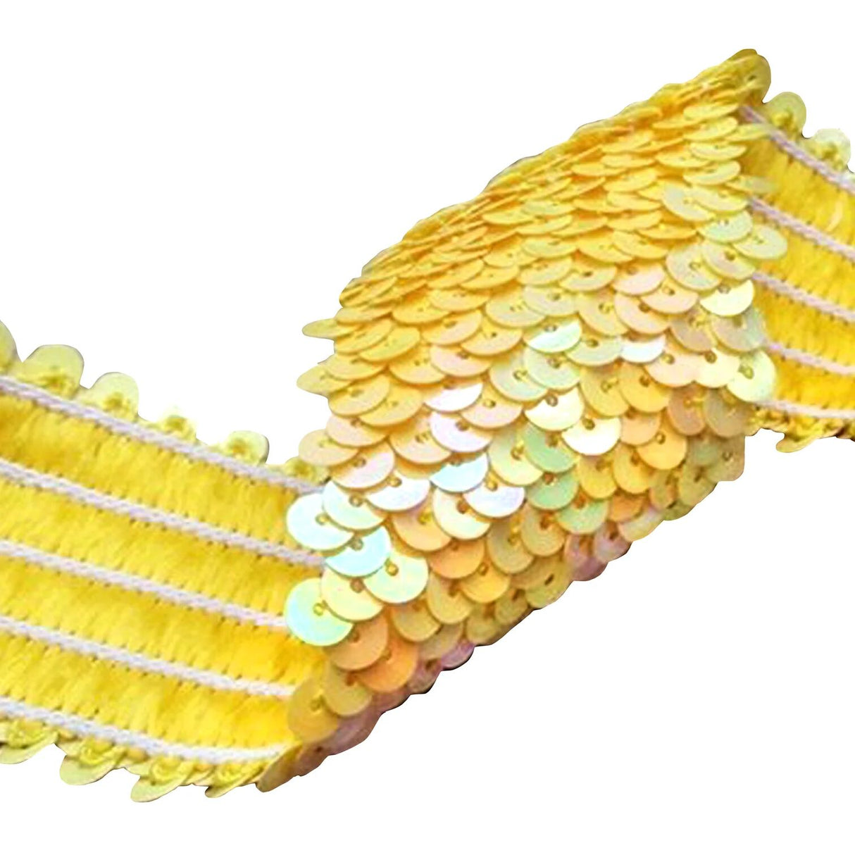 Glittering Yellow Sequin Y-Back Suspenders | Unisex Adjustable Clip-On Braces