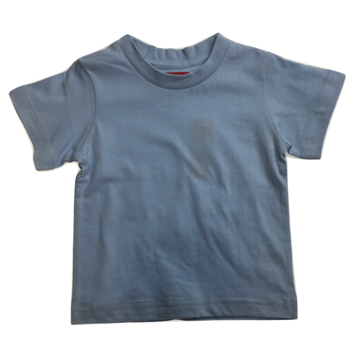 TODDLER PLAIN T SHIRT 100% COTTON Basic Blank Tee Top Teen Teenager Crew Kids - Sky Blue - 1