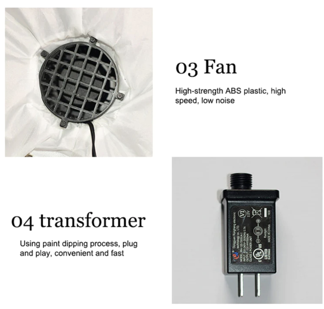 Giant 320cm Inflatable Santa Sleigh with Reindeer and LED Lights for Festive Decor