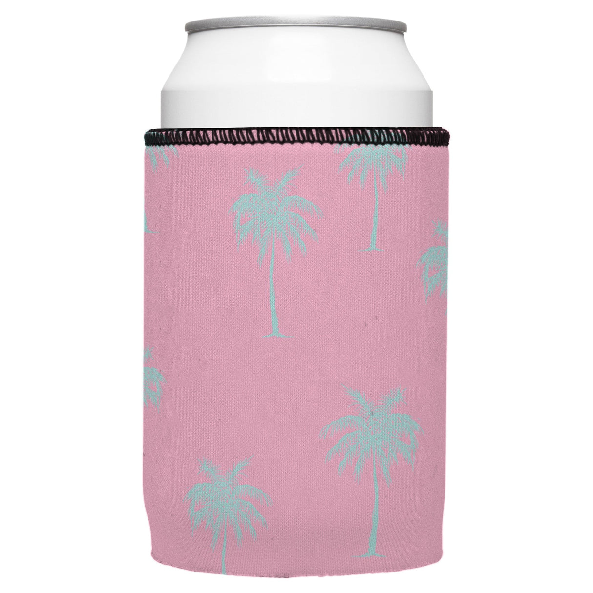 Palm Trees Aqua Pink Stubby Cooler 2-Pack - Standard