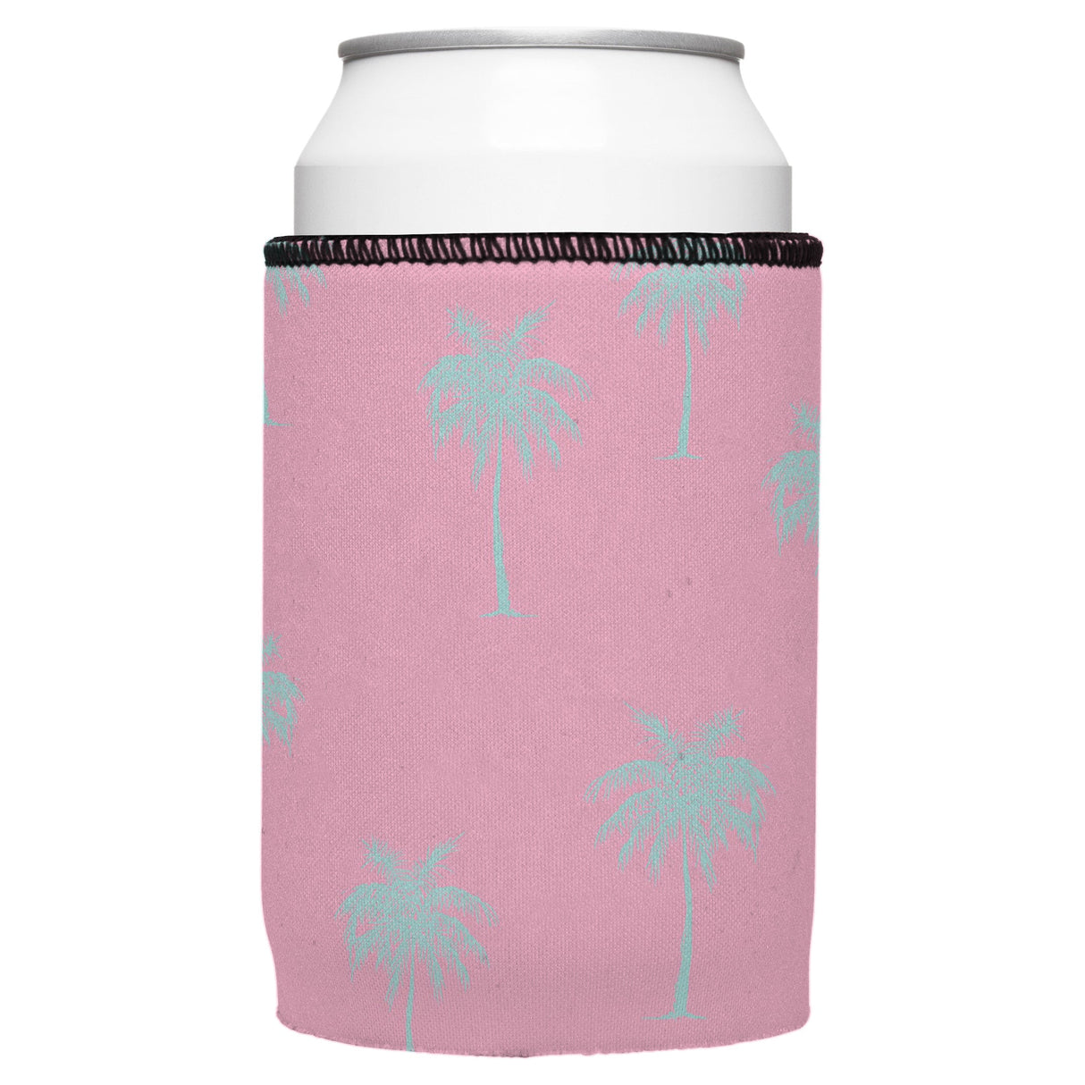 Palm Trees Aqua Pink Stubby Cooler - Standard