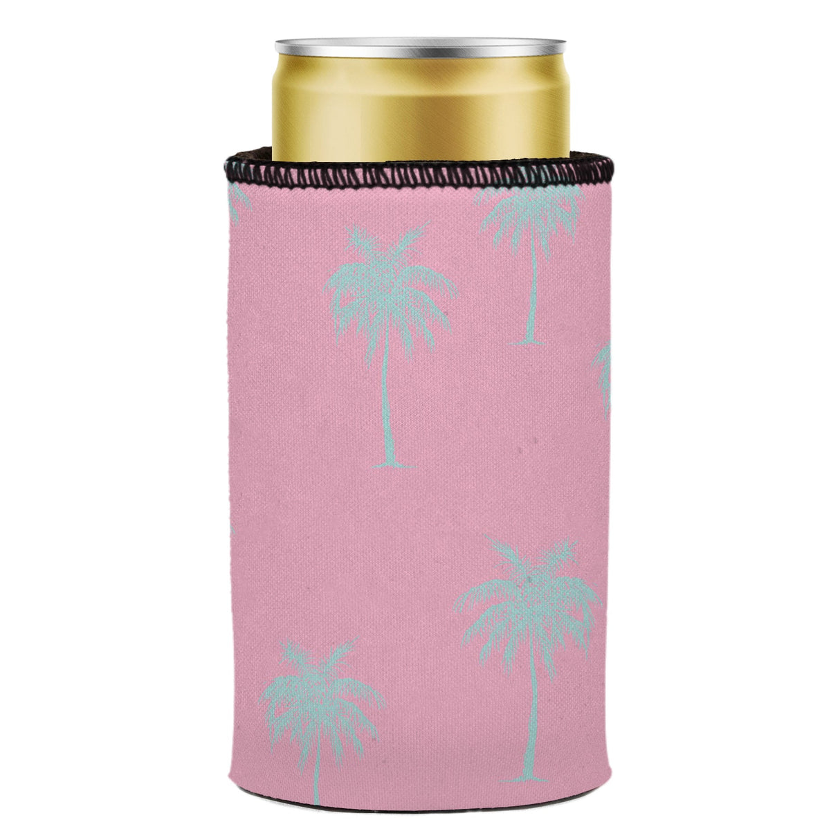 Palm Trees Aqua Pink Stubby Cooler - Standard