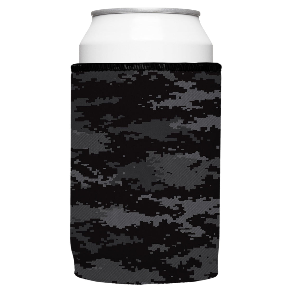 Digital Pixel Black Camo Stubby Cooler - Standard