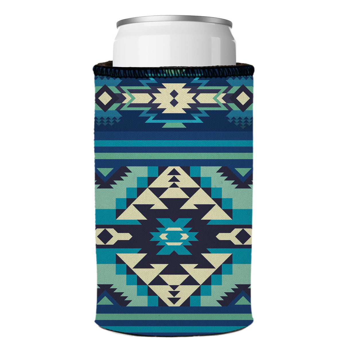 Blue Navajo Rug Stubby Cooler - Standard