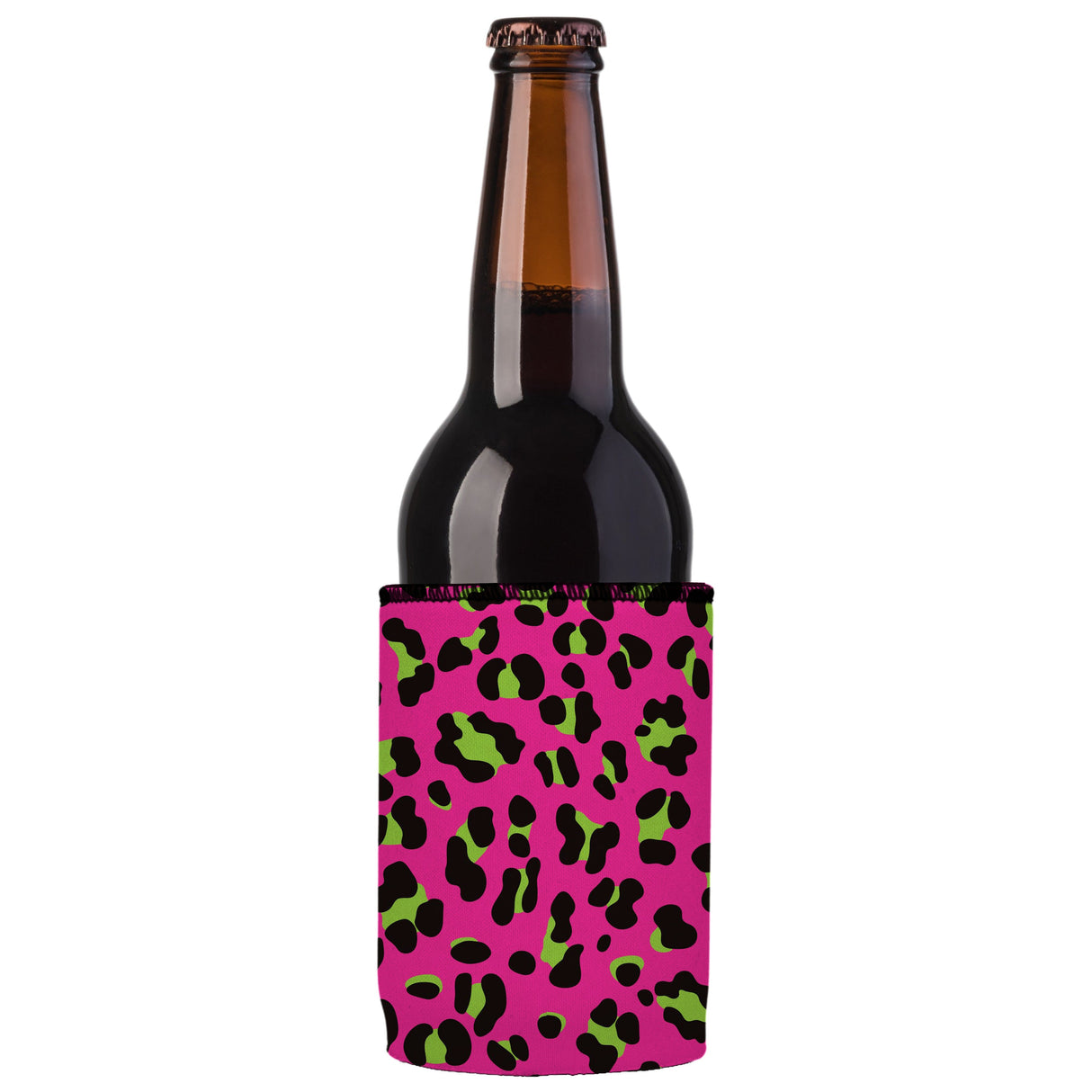 80s Leopard Print Stubby Cooler - Standard
