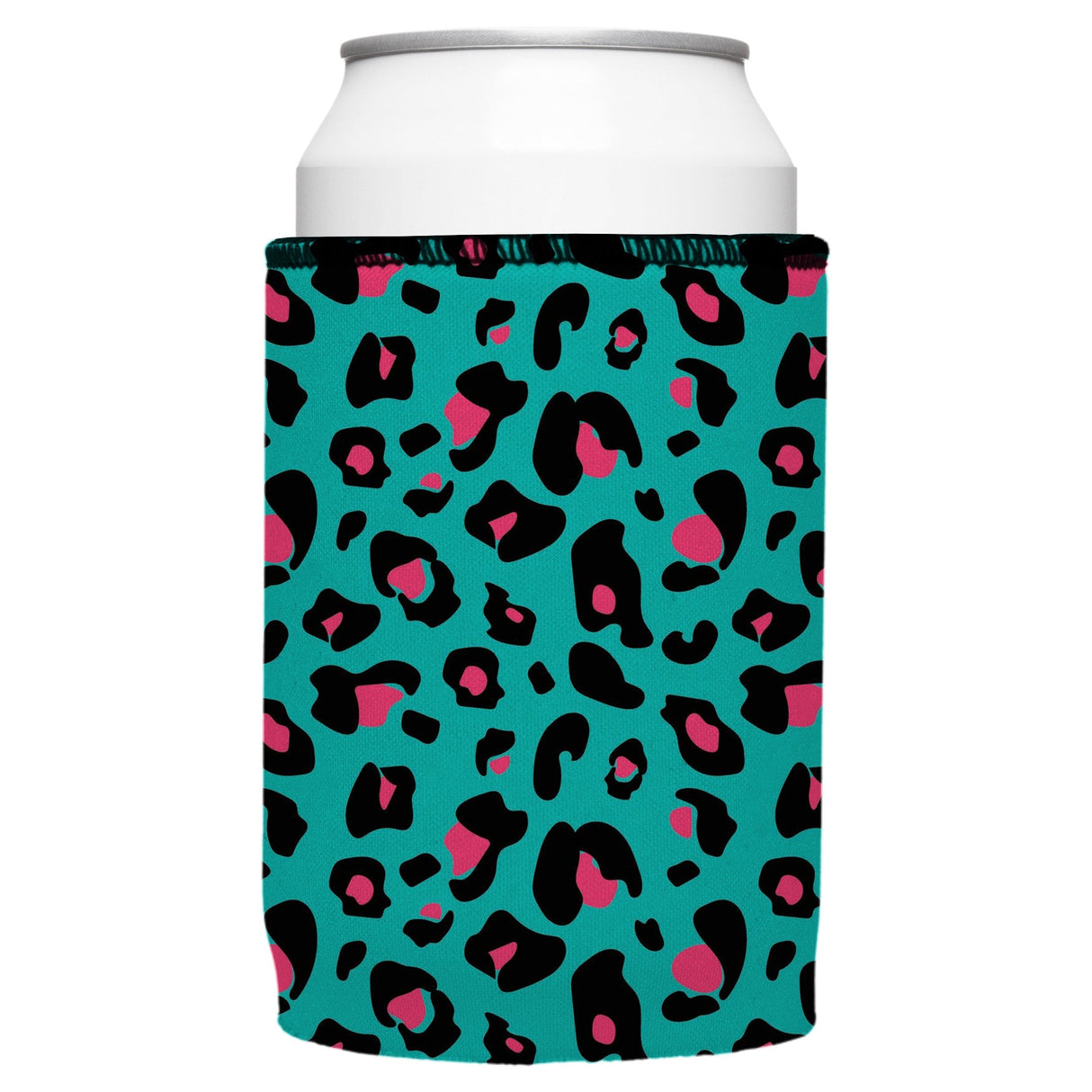 Teal Leopard Pattern Stubby Cooler 2-Pack - Standard