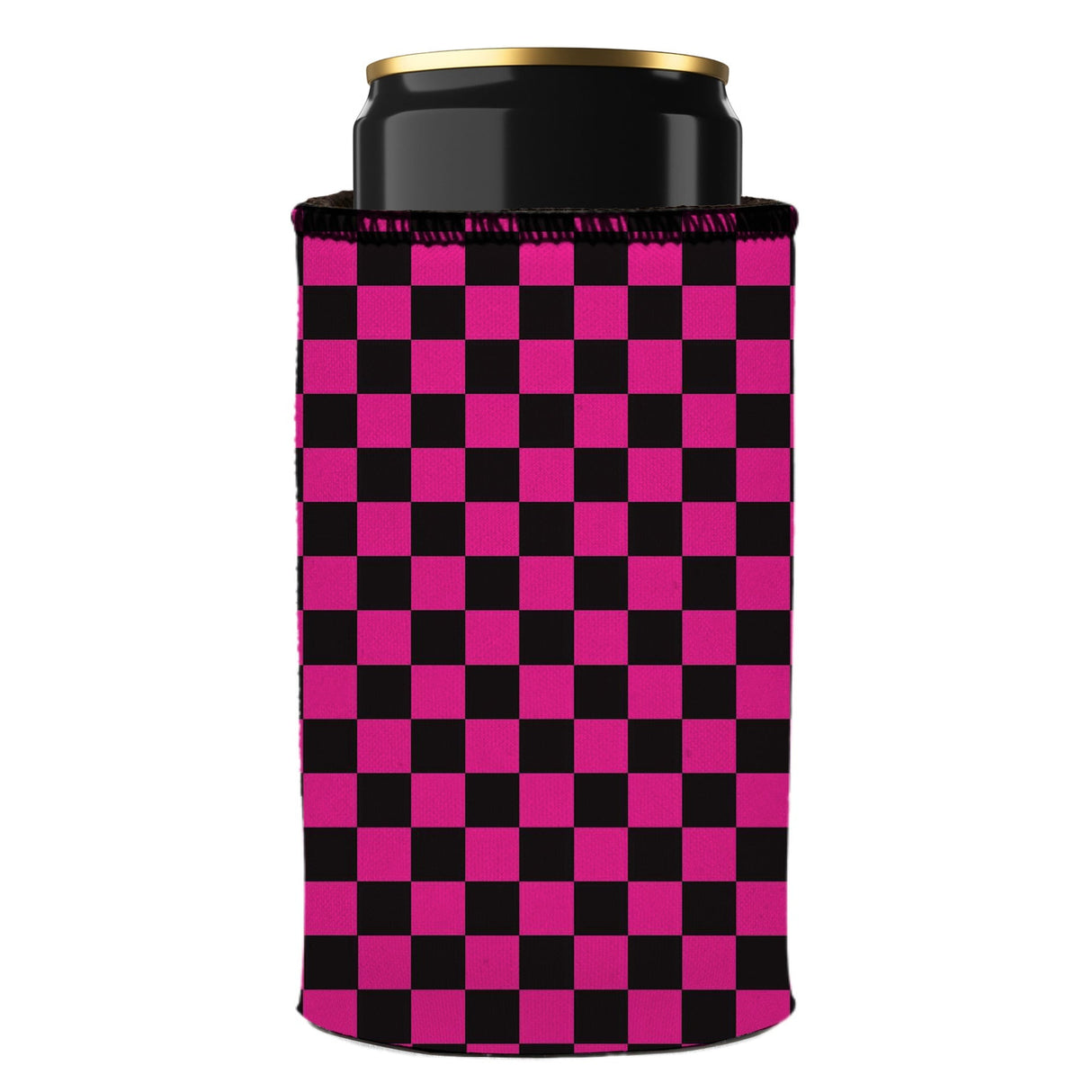 Pink Checkerboard Stubby Cooler 2-Pack - Standard