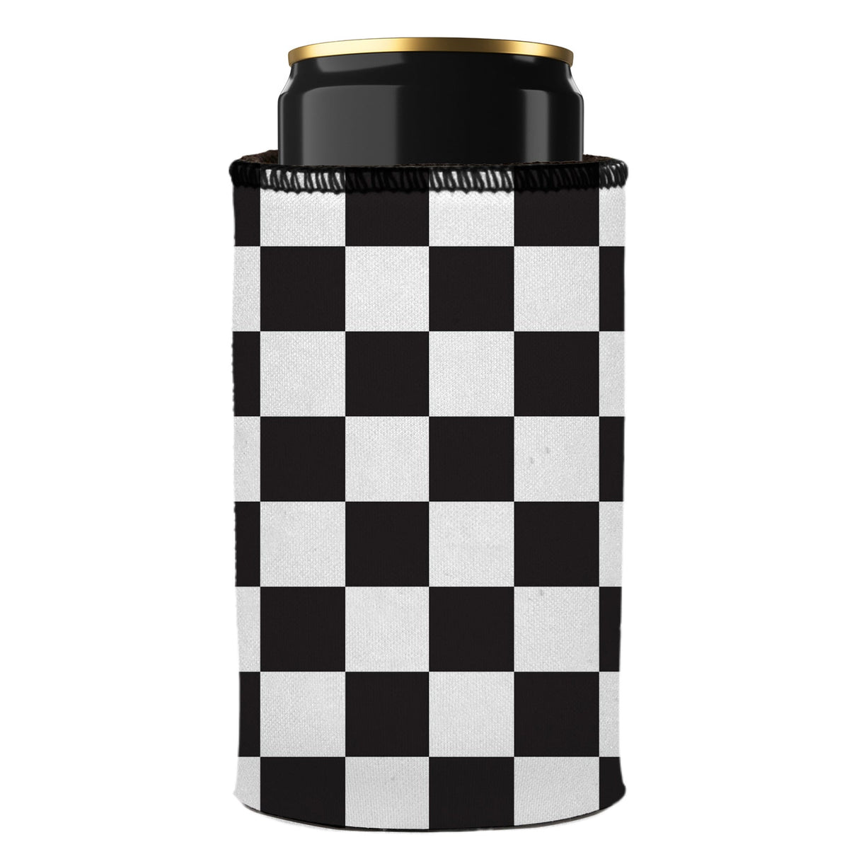 Small Checkerboard Stubby Cooler - Standard