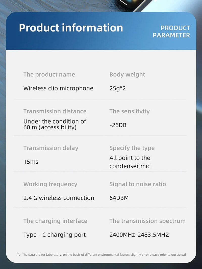Hridz SX6 2in1 Portable Wireless Microphone For fast connection 2.4g Dual Microphone for Vlog Singing Teaching Recording