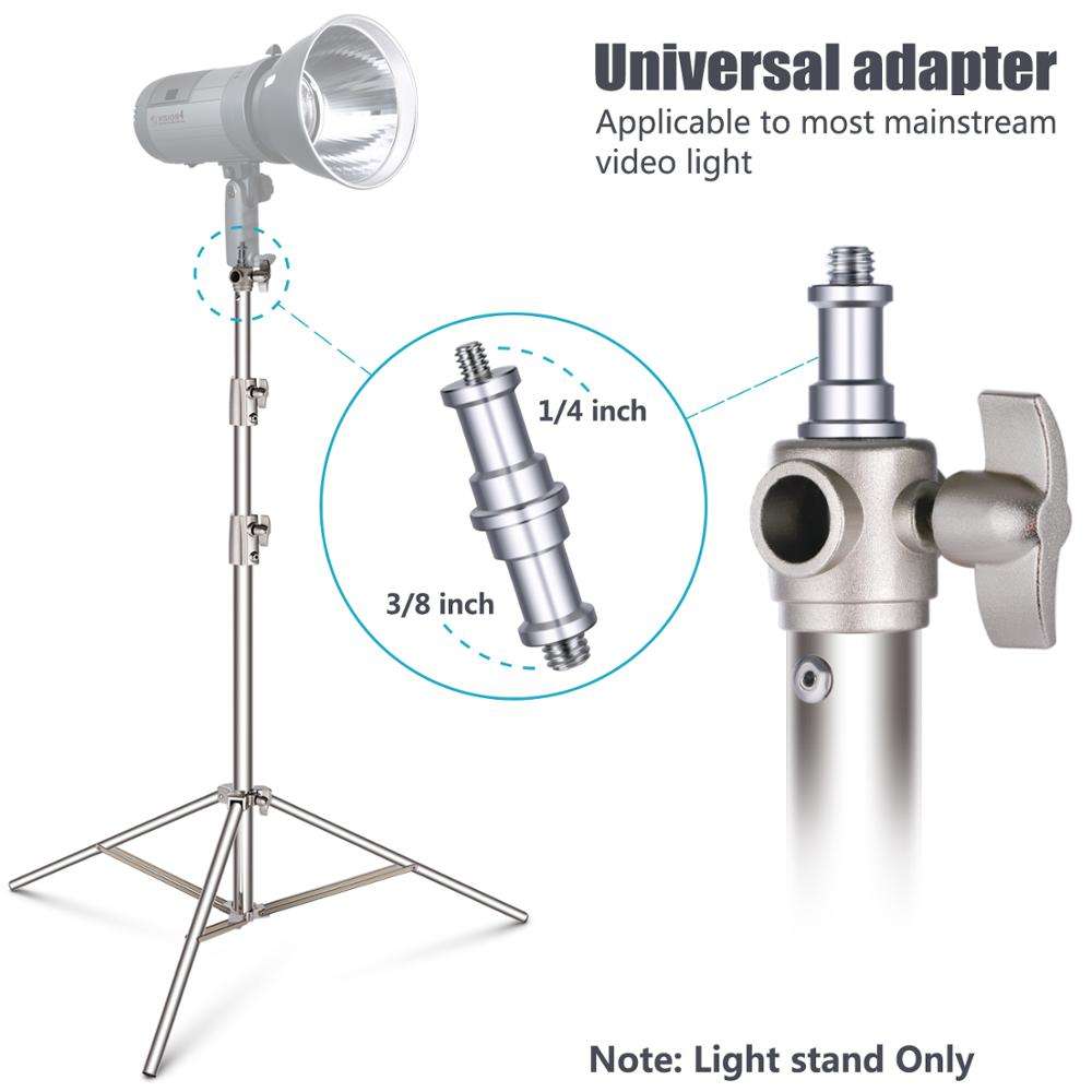 1Pcs Hridz 260cm Stainless Steel Heavy Duty with 1/4 to 3/8 adapter for Studio Softbox, Monolight and Other Photographic Equipment - 1-Stand