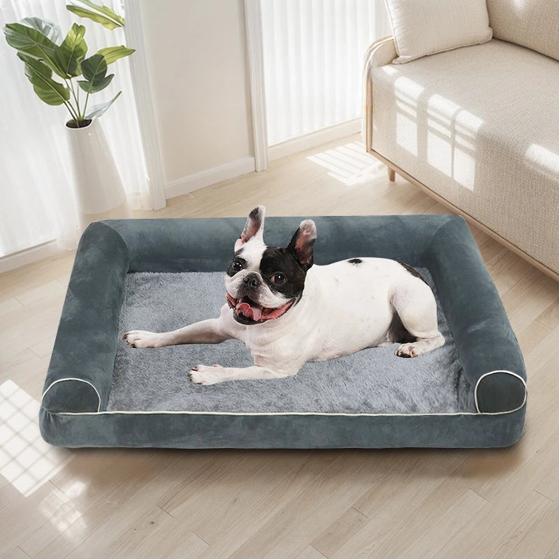 Medium PawfectFriend Orthopedic Dog Bed 3-Side Comfort Bolster Padded Calming Mattress Bed with Removable Cover