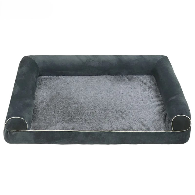 XXL Size PawfectFriend Orthopedic Dog Bed 3-Side Comfort Bolster Padded Calming Mattress Bed with Removable Cover