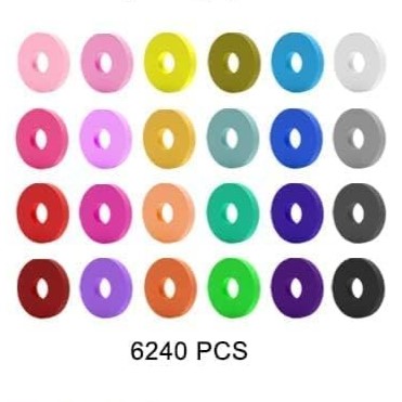 24-Color Polymer Clay Beads Jewelry Making Kit – 7200pcs Round Disc Spacer Beads for Creative Crafting