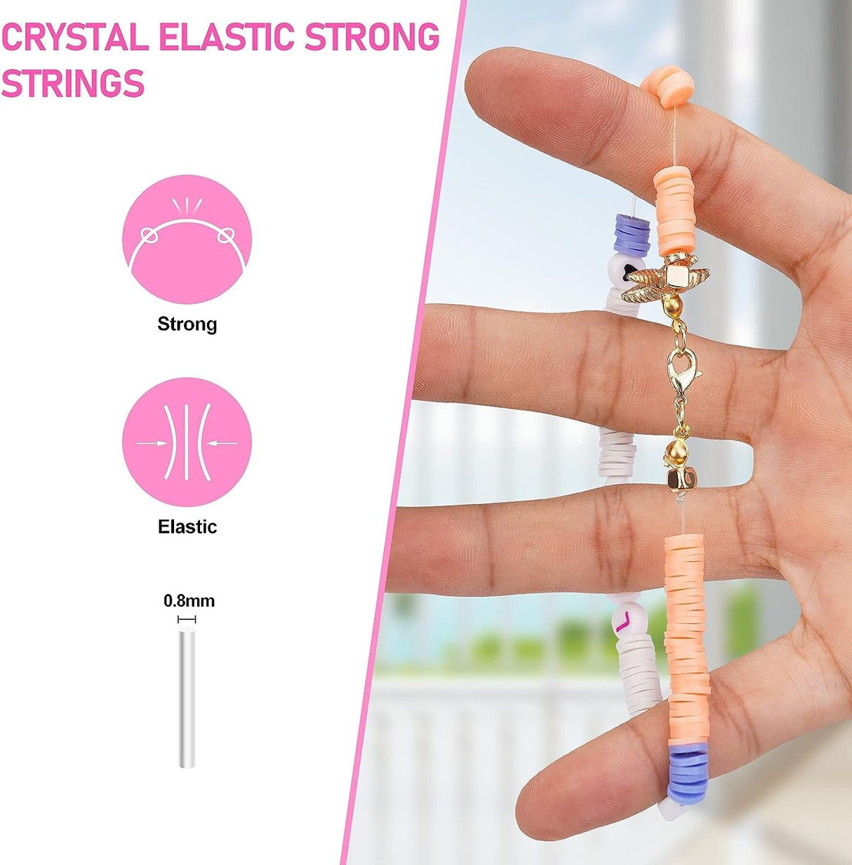 5300-Piece Smiley Face Clay Beads Jewelry Making Kit in 20 Vibrant Colors