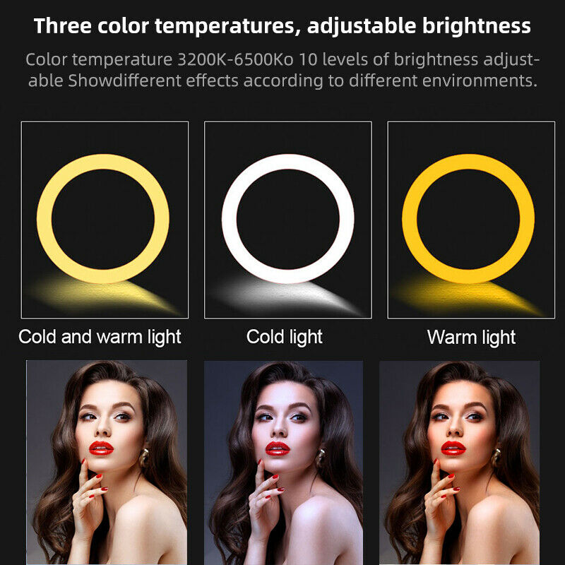 Hridz Makeup Selfie 10inches 26cm RGB Ringlight Dimmable LED Fill Ring Lamp