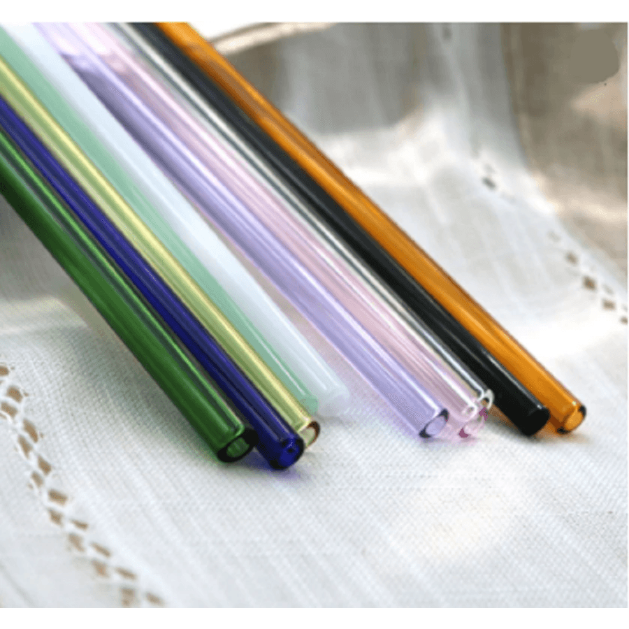 Glass Drinking Straw Set with Metal Straw Cleaner