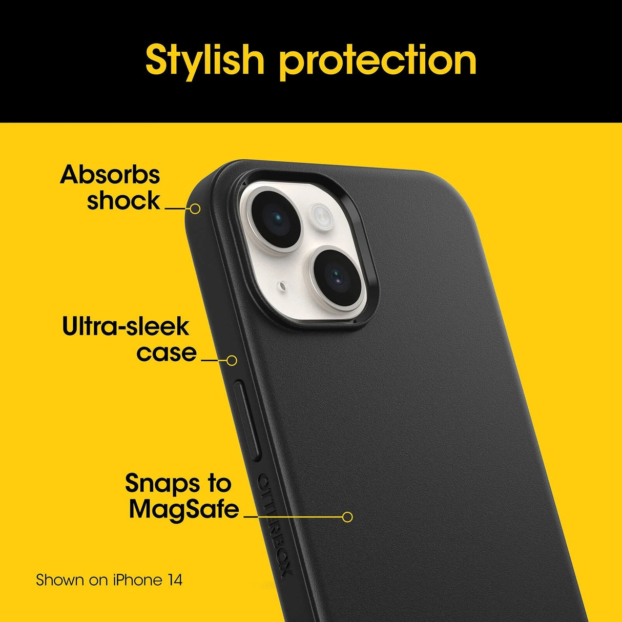 OtterBox Symmetry+ MagSafe Case for Apple iPhone 15 Pro - 6.1 - Black