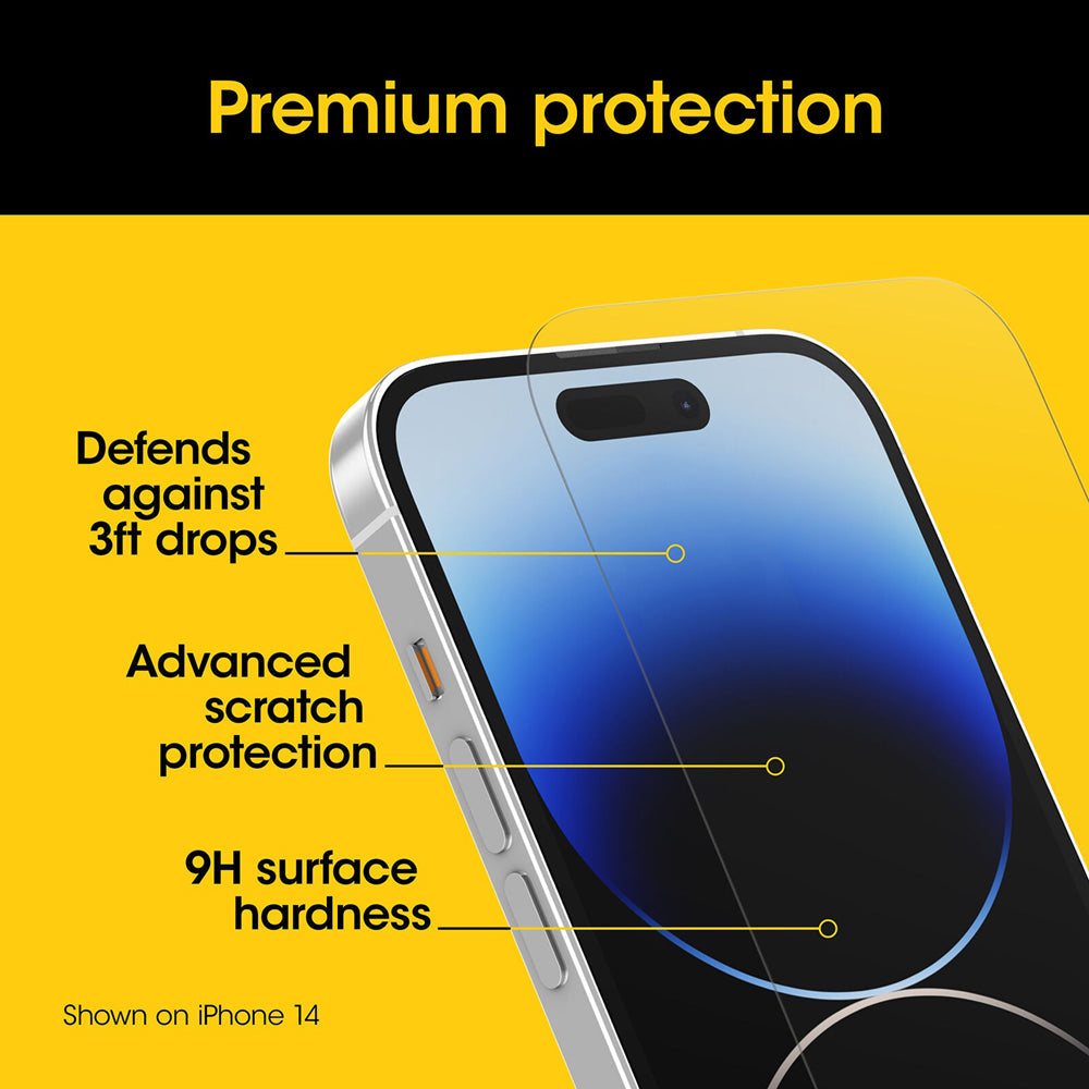 OtterBox Screen Protector Premium Antimicrobial Glass for Apple iPhone 15 Pro Max - 6.7 - Clear