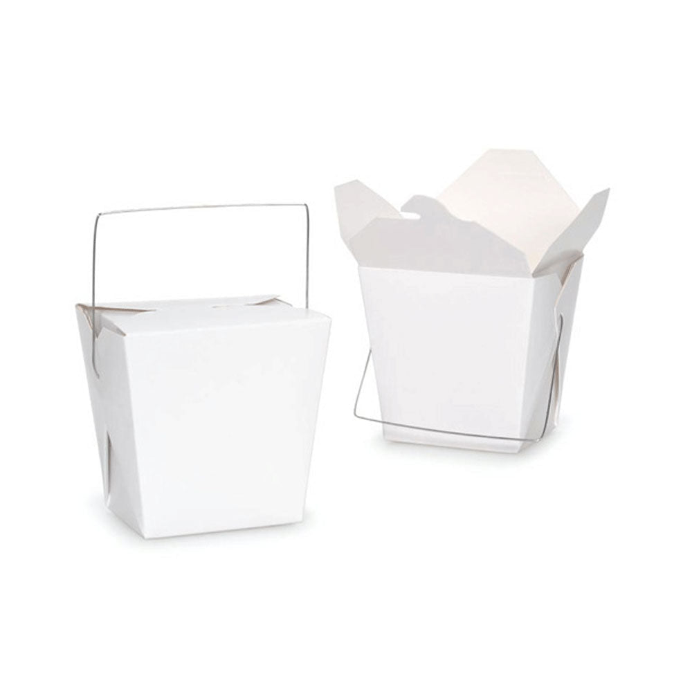 Bulk Packs 20 x 455ML/16oz White Noodle Box With Metal Handle