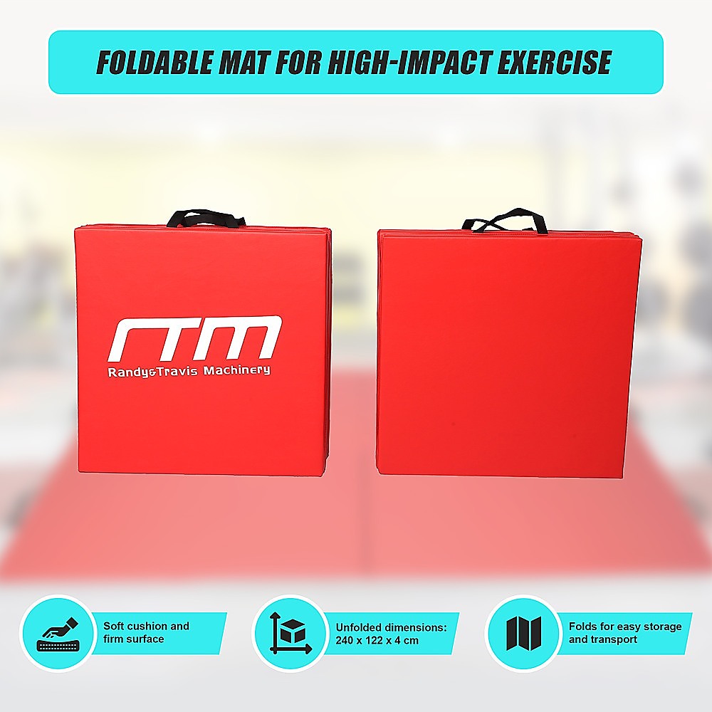 Folding Red Exercise Mat – Gymnastics, Martial Arts, Yoga, Karate & Judo Training