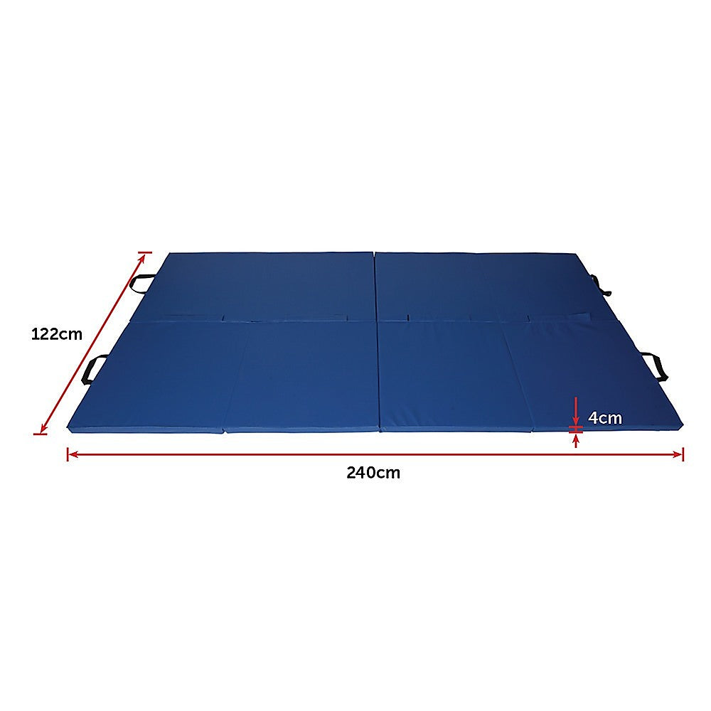 Folding Blue Exercise Mat – Gymnastics, Martial Arts, Yoga, Karate & Judo Training