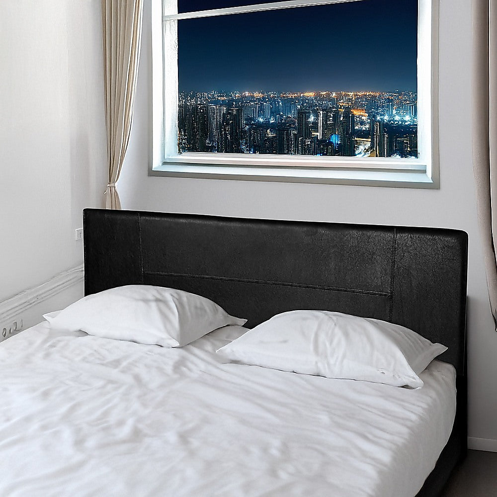 PU Leather King Bed Headboard Bedhead - Black