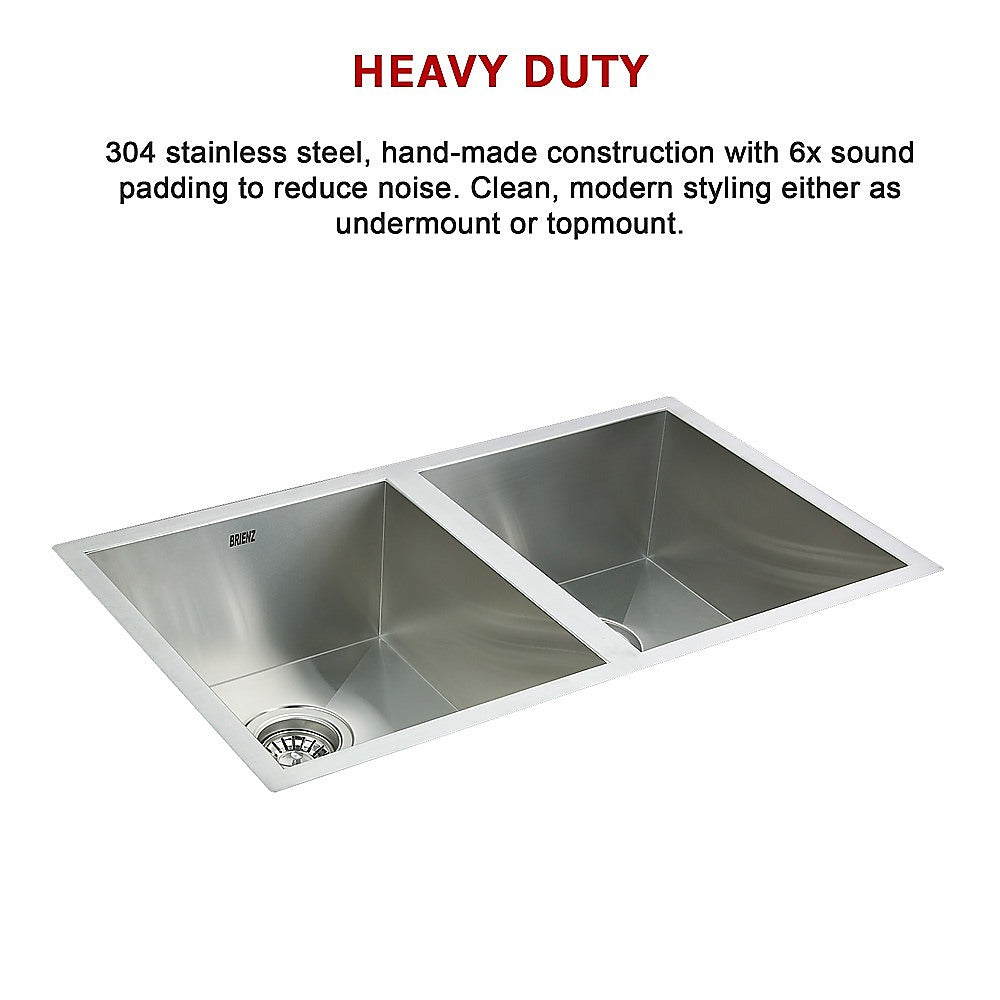 770x450mm Handmade Stainless Steel Undermount / Topmount Kitchen Sink with Waste