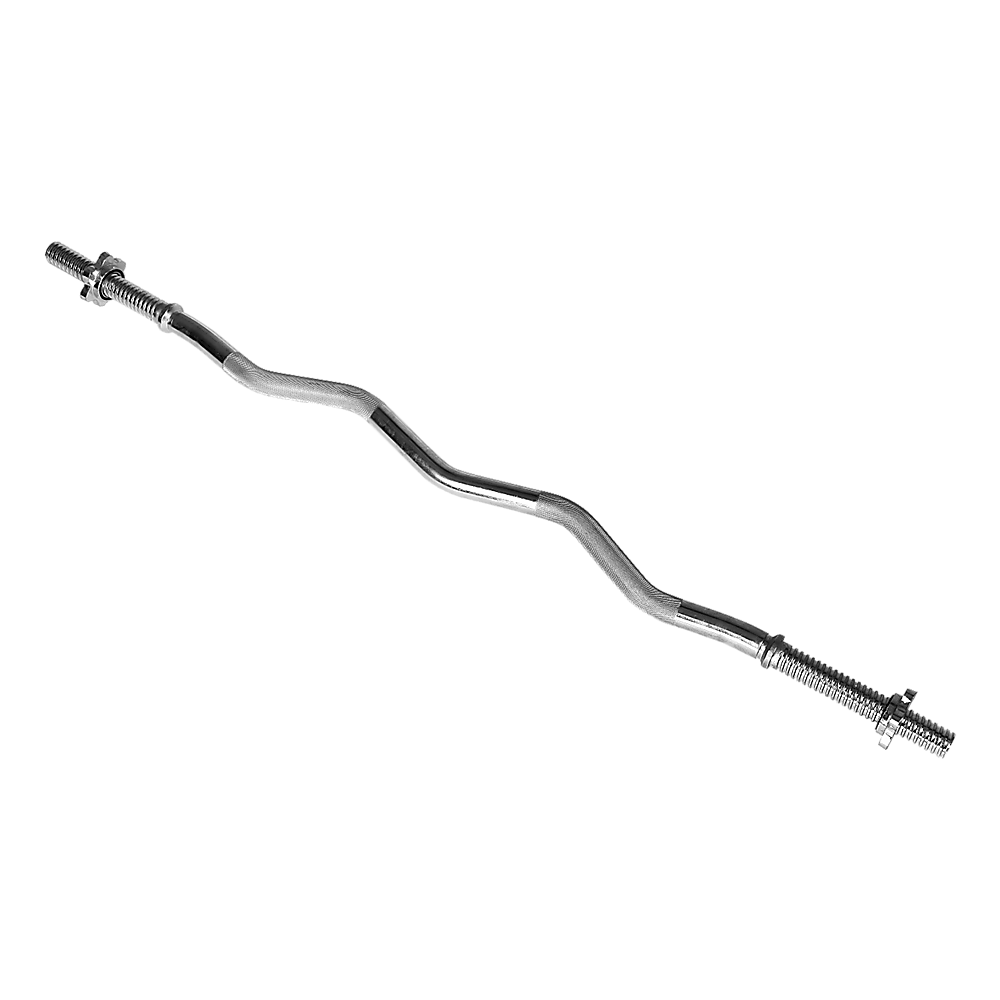 Heavy Duty EZ Curl Barbell Weightlifting Bar with Spinlock Collars for Gym Training