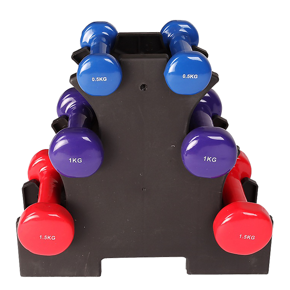 6-Piece Dumbbell Set with Storage Rack for Home Gym Training