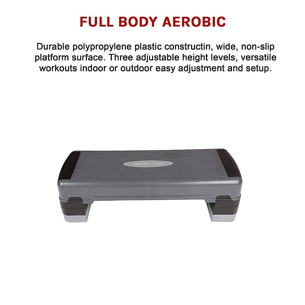 Adjustable Aerobic Step Platform – Gym Fitness Exercise Stepper for Home Workouts