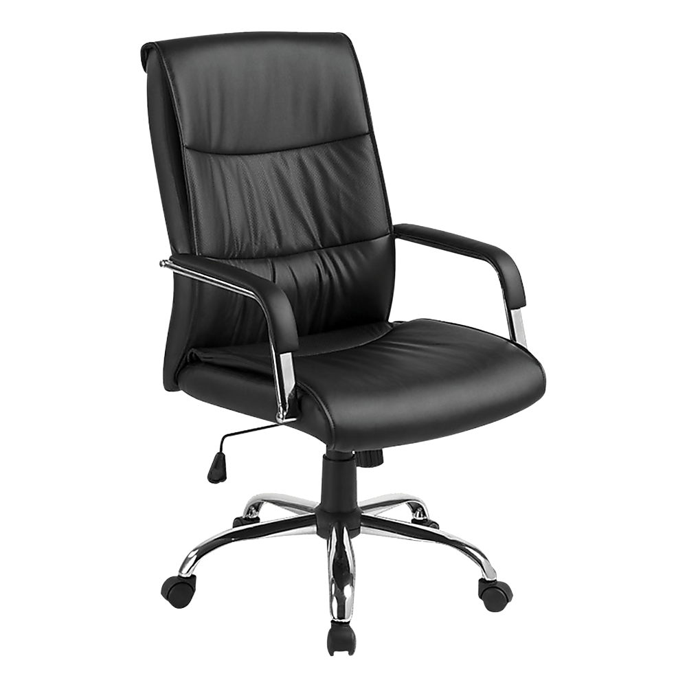 PU Leather Office Chair – Ergonomic Executive Swivel Desk Chair with Padded Seat in Black