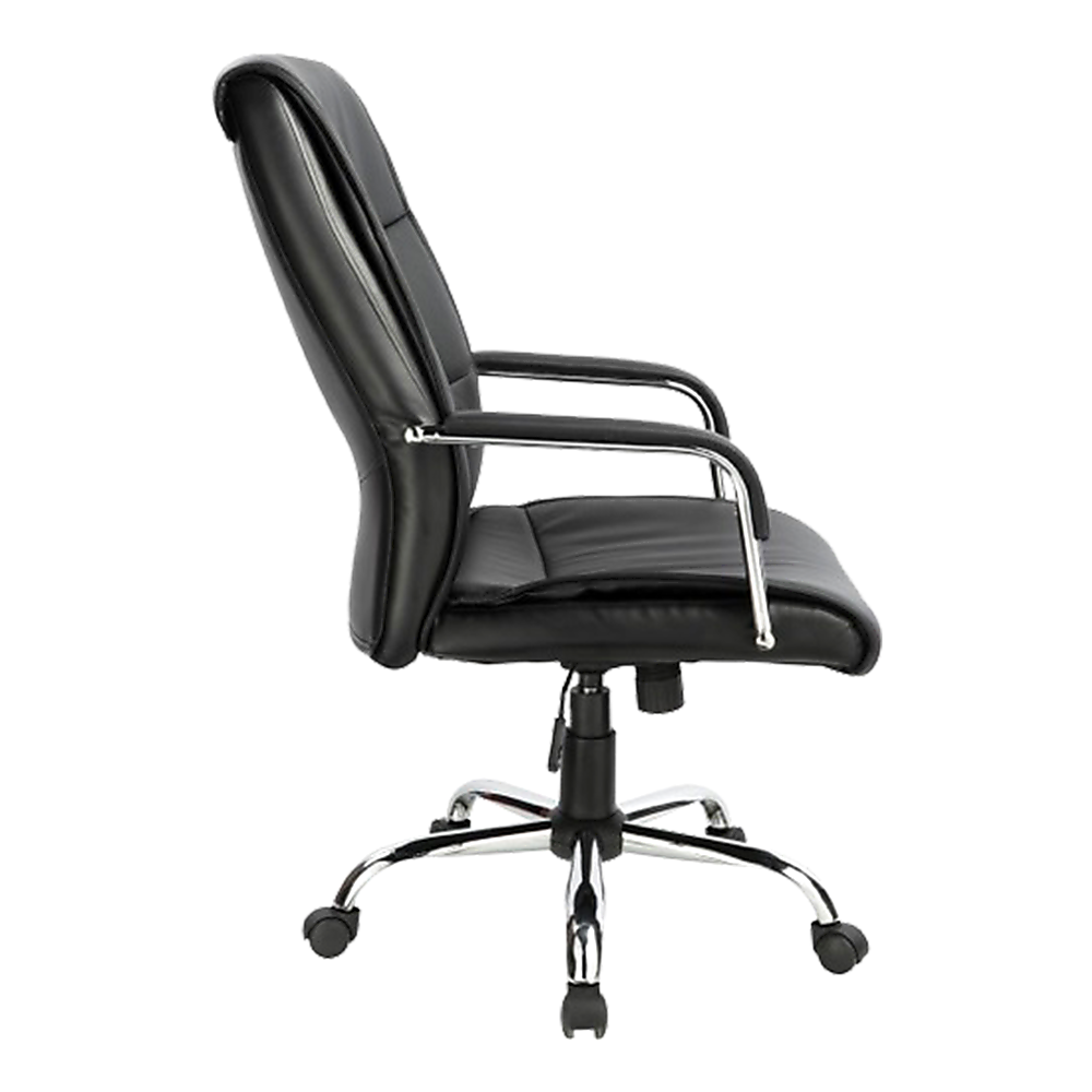 PU Leather Office Chair – Ergonomic Executive Swivel Desk Chair with Padded Seat in Black