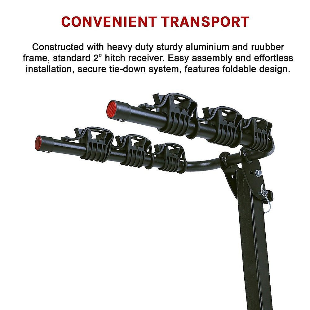 3 Bicycle Rack Hitch Mount Bike Carrier for Car and SUV Tow Bar