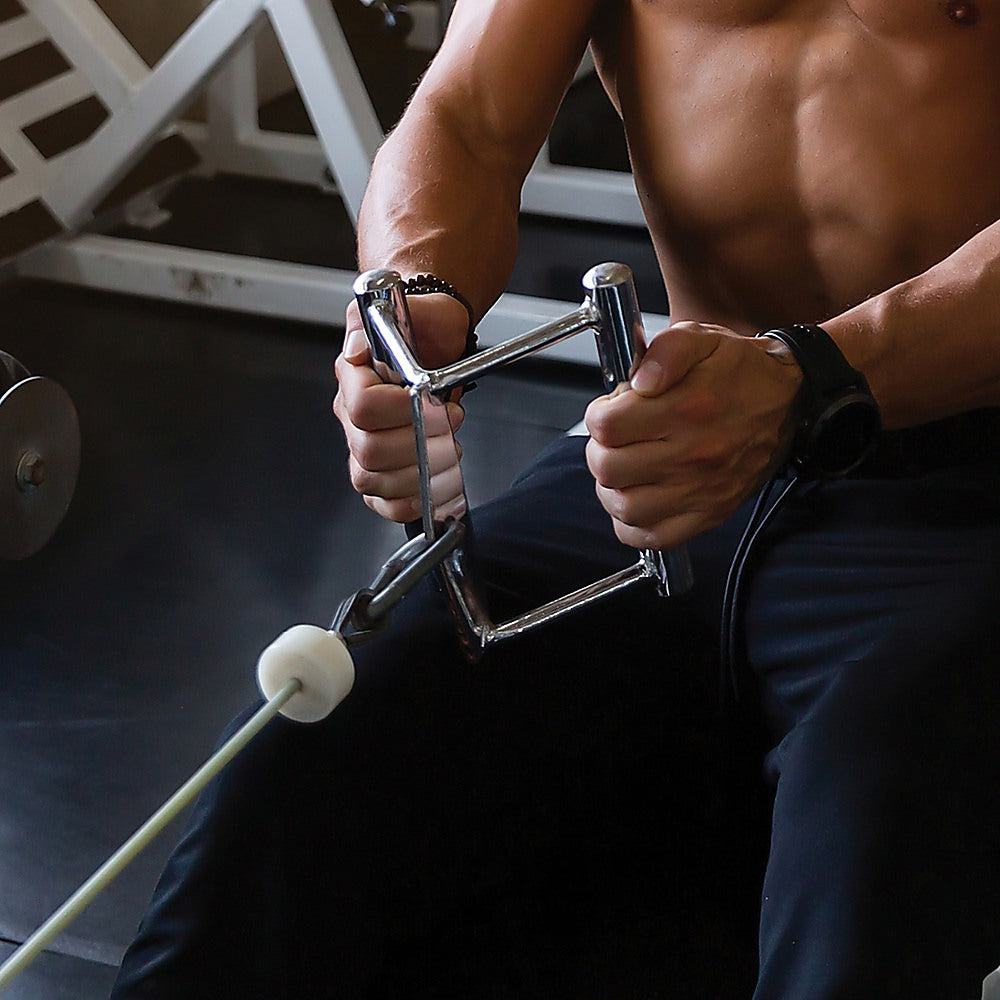 Close Grip Seated Row Handle – Triangle Cable Attachment Bar for Gym Machines