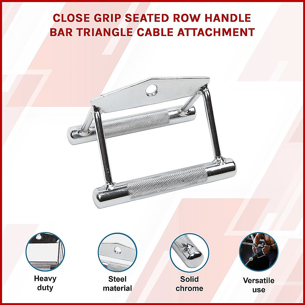 Close Grip Seated Row Handle Triangle Cable Attachment Bar for Gym Machines