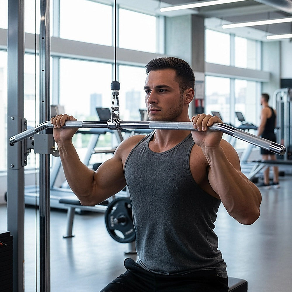 48" Lat Pulldown Bar Cable Attachment – Gym Handle for Back & Strength Training