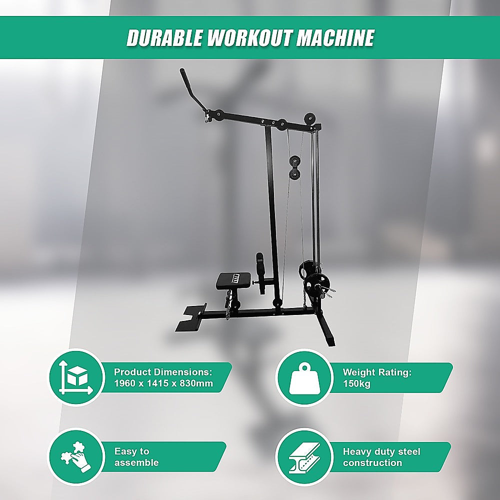 Lat Pulldown Low Row Fitness Machine – Home Gym Strength Trainer