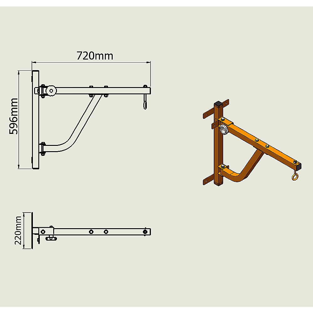 Boxing Punching Bag Wall Pivot Rack – Swivel Mount for Home Gym