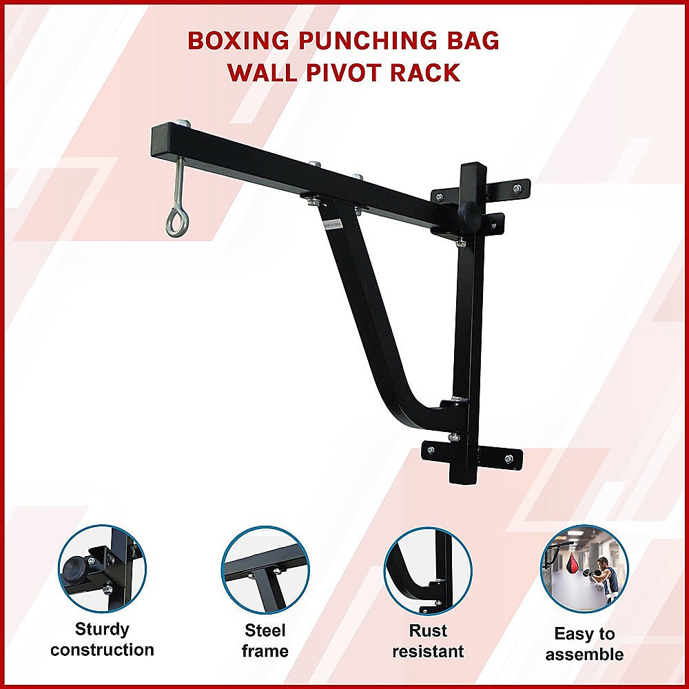 Boxing Punching Bag Wall Pivot Rack – Swivel Mount for Home Gym