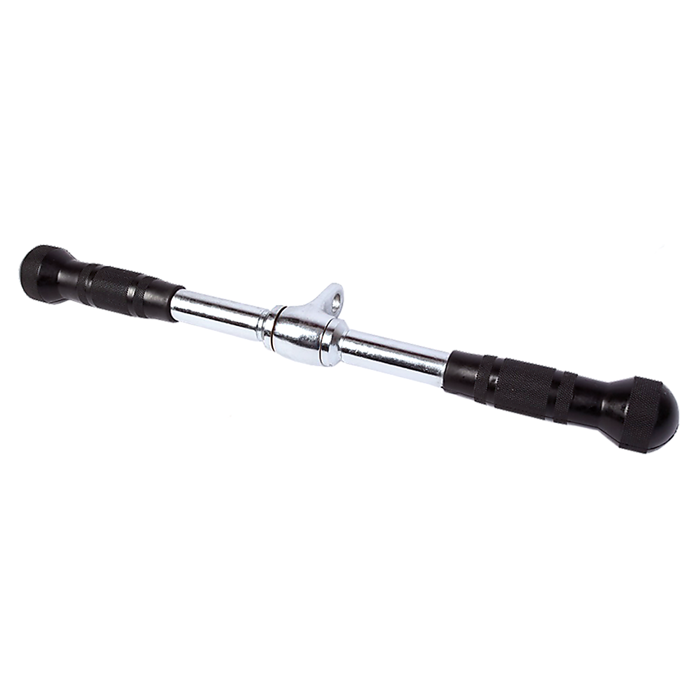 Randy & Travis Rubber Coated Solid Straight Bar Attachment for Cable Machines
