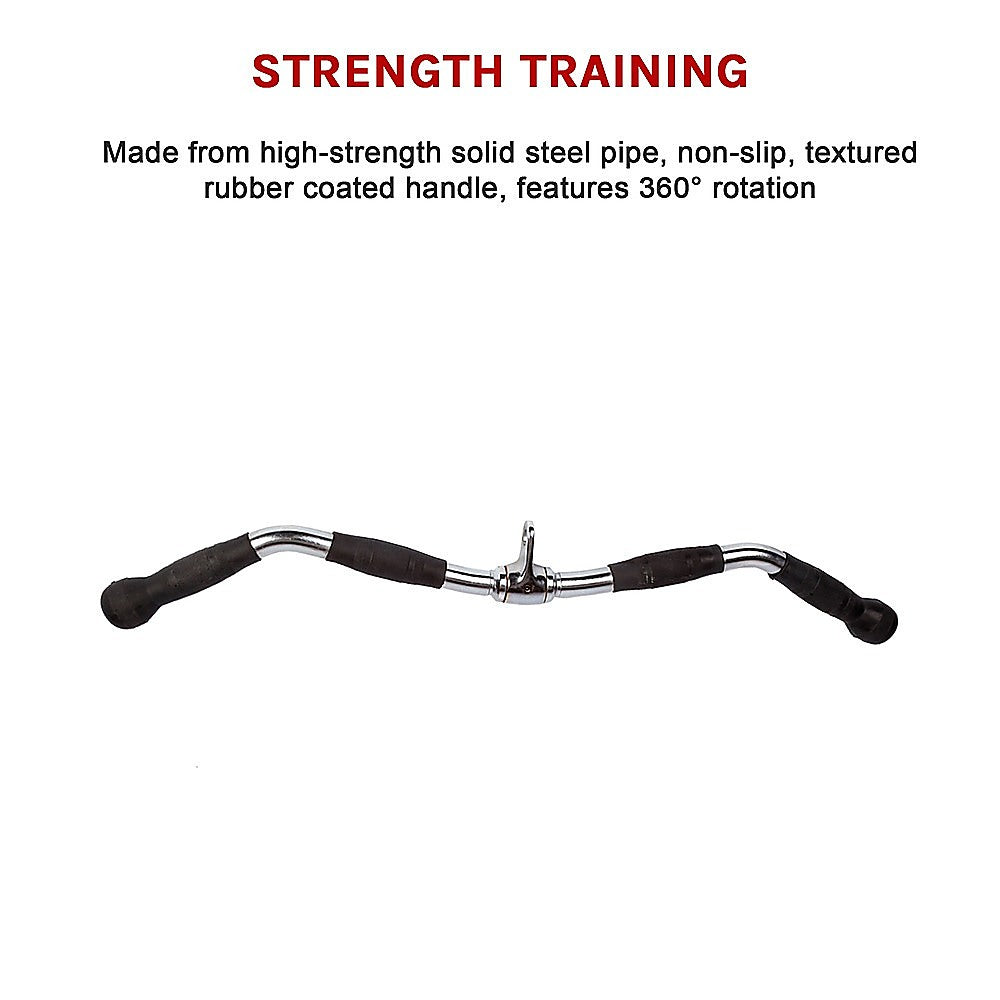 Randy & Travis Rubber-Coated Revolving Curl Row Bar Attachment for Gyms