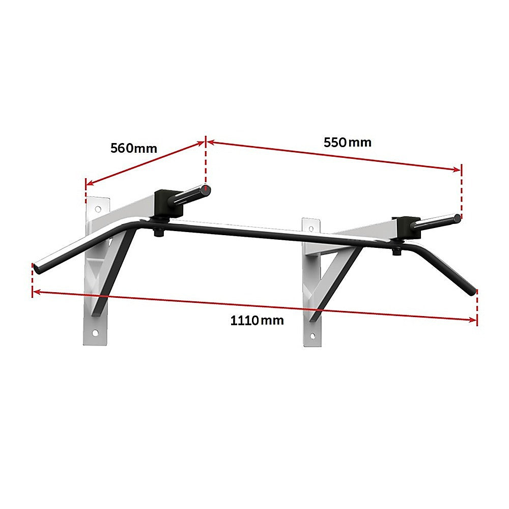 Wall Mounted Chin Up Pull Up Bar Heavy Duty Home Gym Strength Training