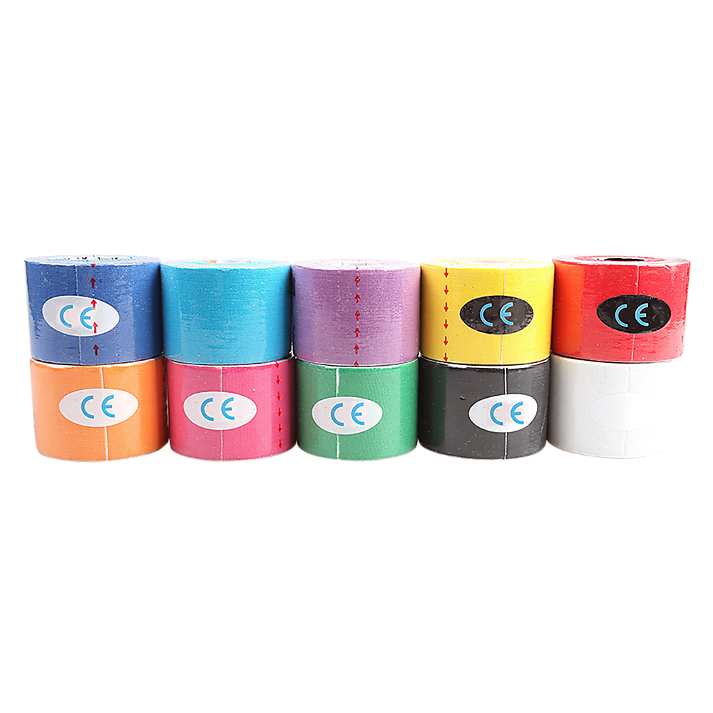 10 Rolls Muscle & Injury Kinesiology Sports Tape 5m x 5cm Waterproof Support