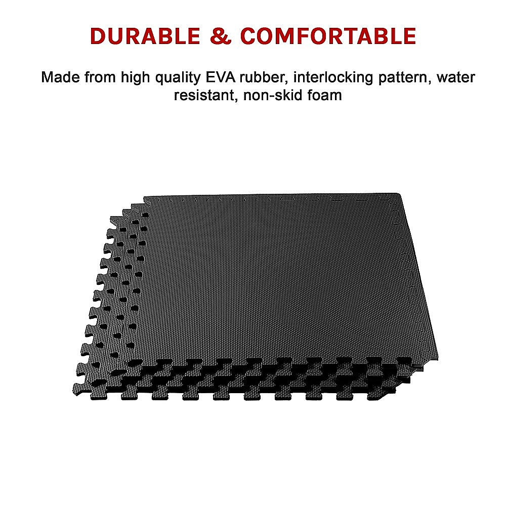 4 Tiles EVA Interlocking Gym Floor Mats Home Fitness Puzzle Exercise Mat Set