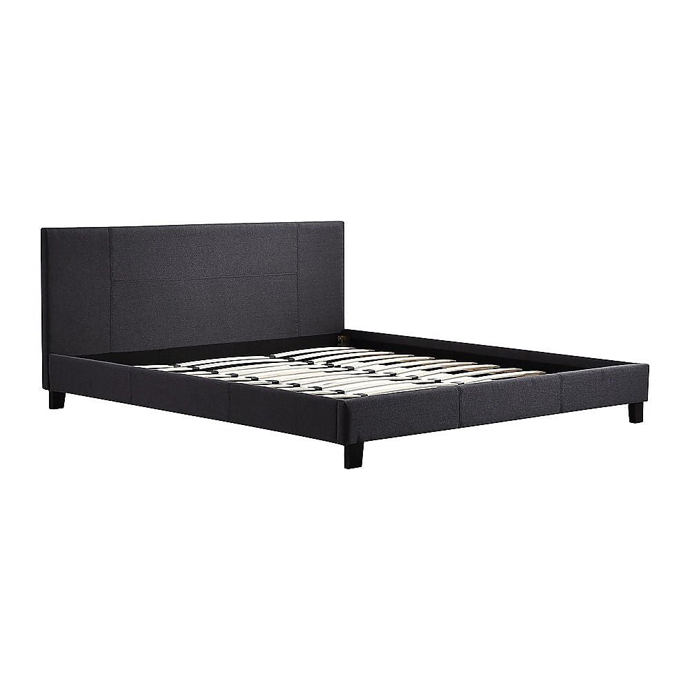 King Linen Fabric Bed Frame Grey