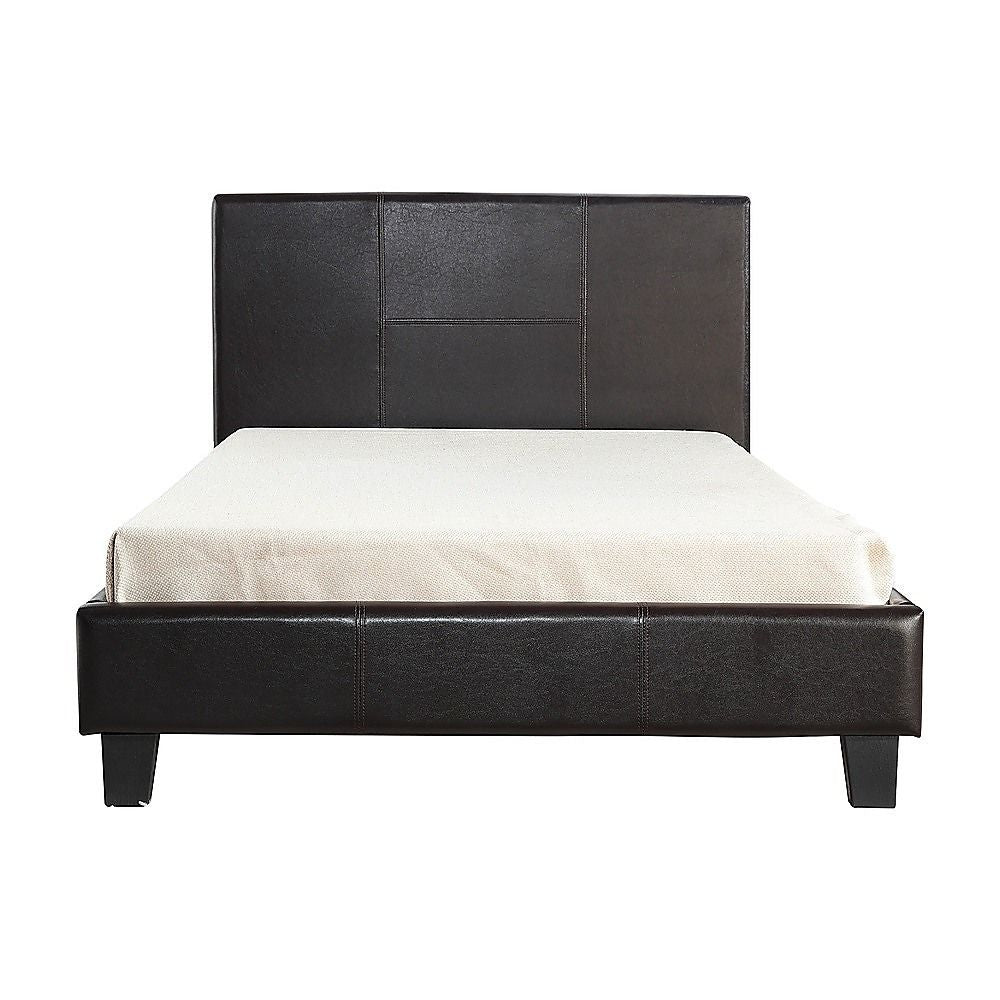 King Single PU Leather Bed Frame Brown