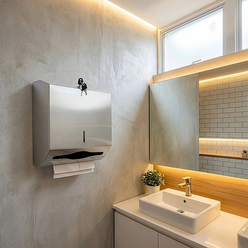 304 Stainless Steel Hand Paper Towel Dispenser Holder Toilet Heavy Duty