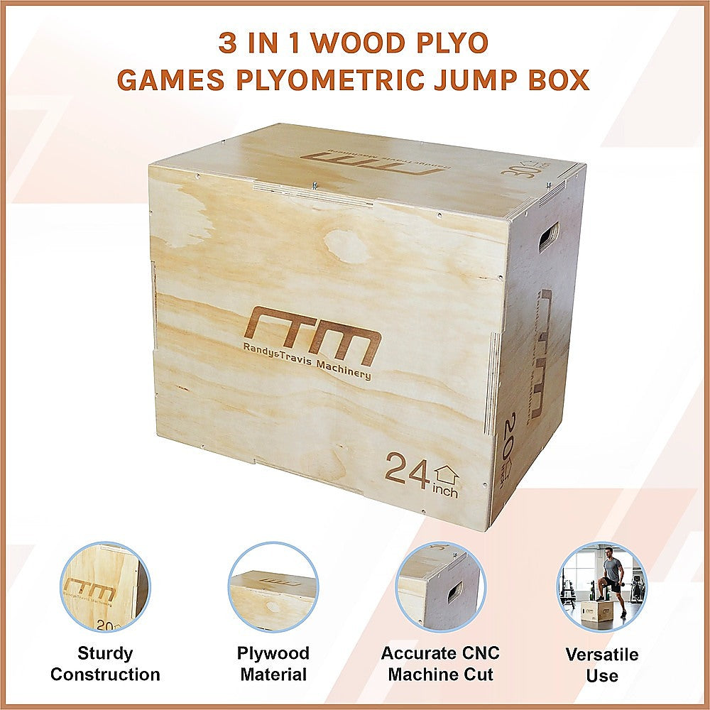 3 IN 1 Wood Plyo Games Plyometric Jump Box